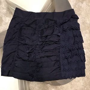 Forever 21 twist navy blue ruched mini skirt: L